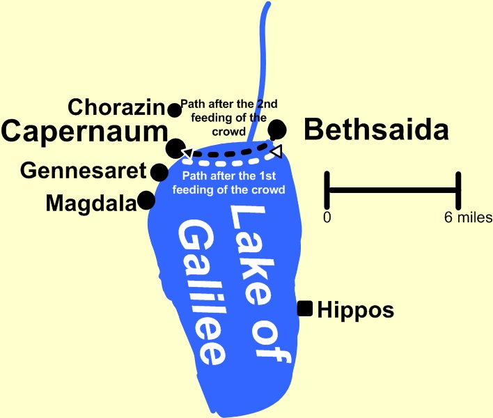 path of the walk on the water