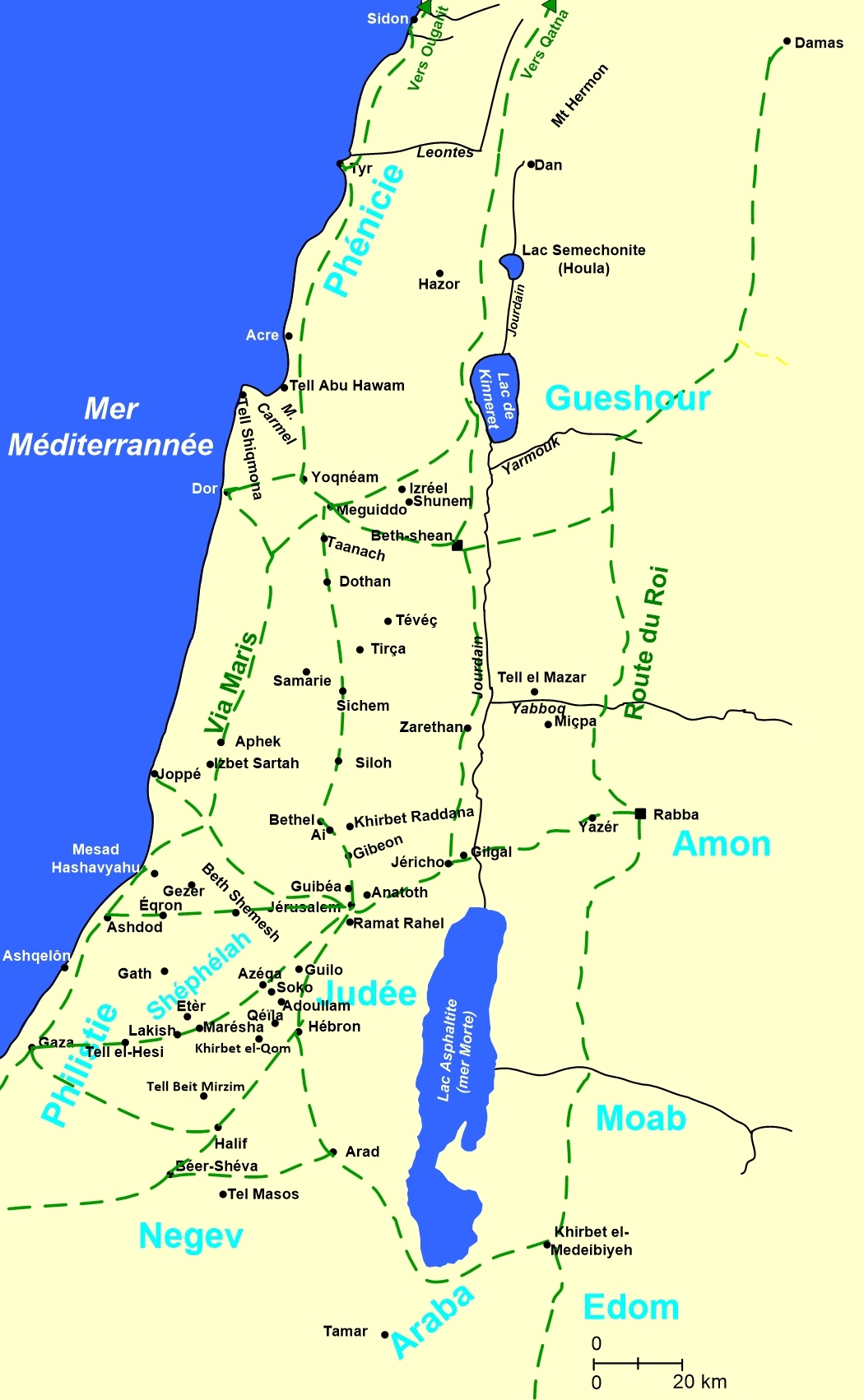 Les routes de Palestine � l'�poque de l'Ancien Testament