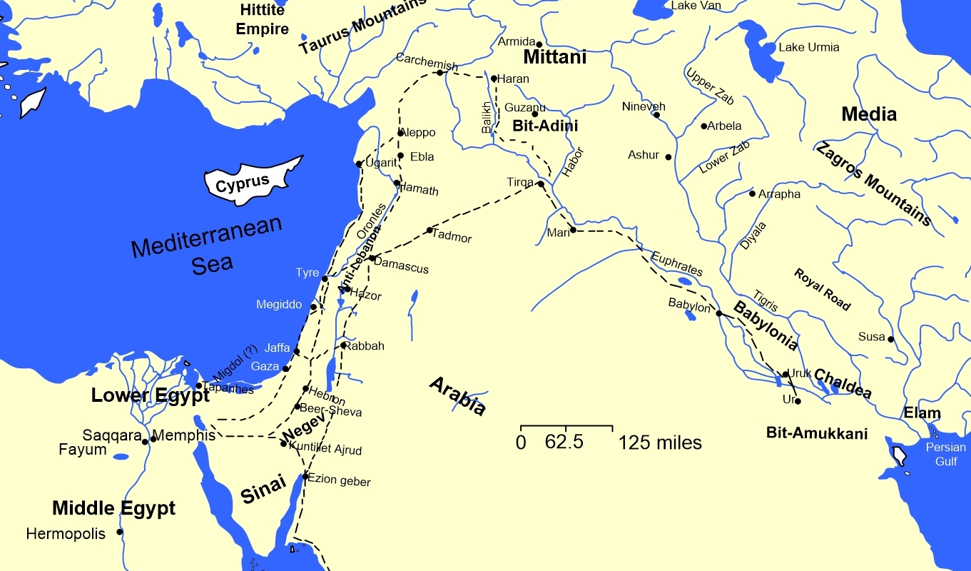 Map of The Near East from 1200 to 538 BC