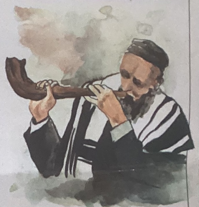 The shofar horn is heard